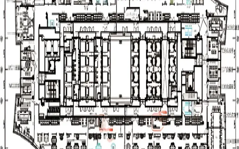 建物全体の平面図を示す建築設計図面